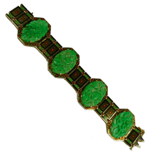 Antique Jadeites Enameled Bracelet