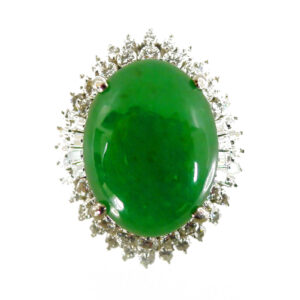 apple green jade cocktail ring