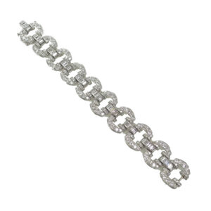 exquisite art deco platinum oval sectional link