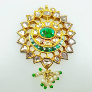 Mughal Emerald & Rose Cut Diamond