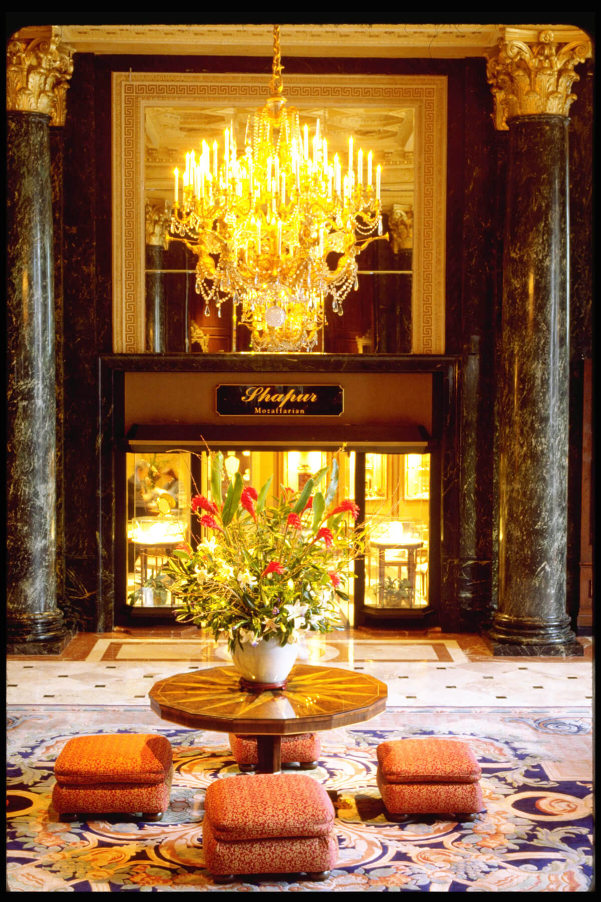 Shapur Mozaffarian's boutique in the lobby of the St. Francis Hotel on Union Square.