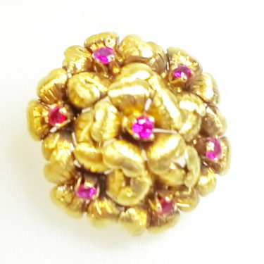 Tiffany 18k yellow gold ruby earring left