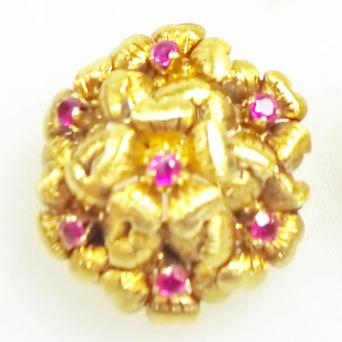 Tiffany 18k yellow gold ruby earring right