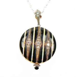 tiffany enameled diamond pendant watch