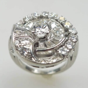 Women’s Platinum Art Deco Diamond Ring By Garnet Bros