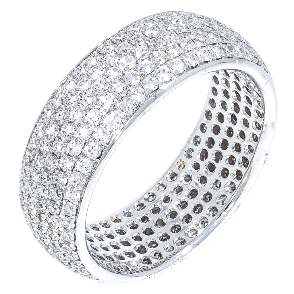 Round Brilliant Pave Diamond Wedding Band Shapur Mozaffarian Fine Jewelry