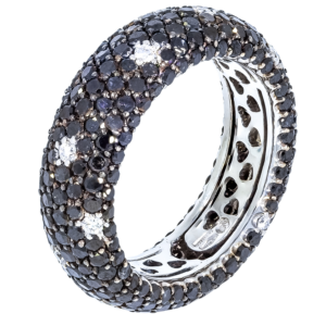 Shapur Mozaffarian Eternity Band with Black Diamonds