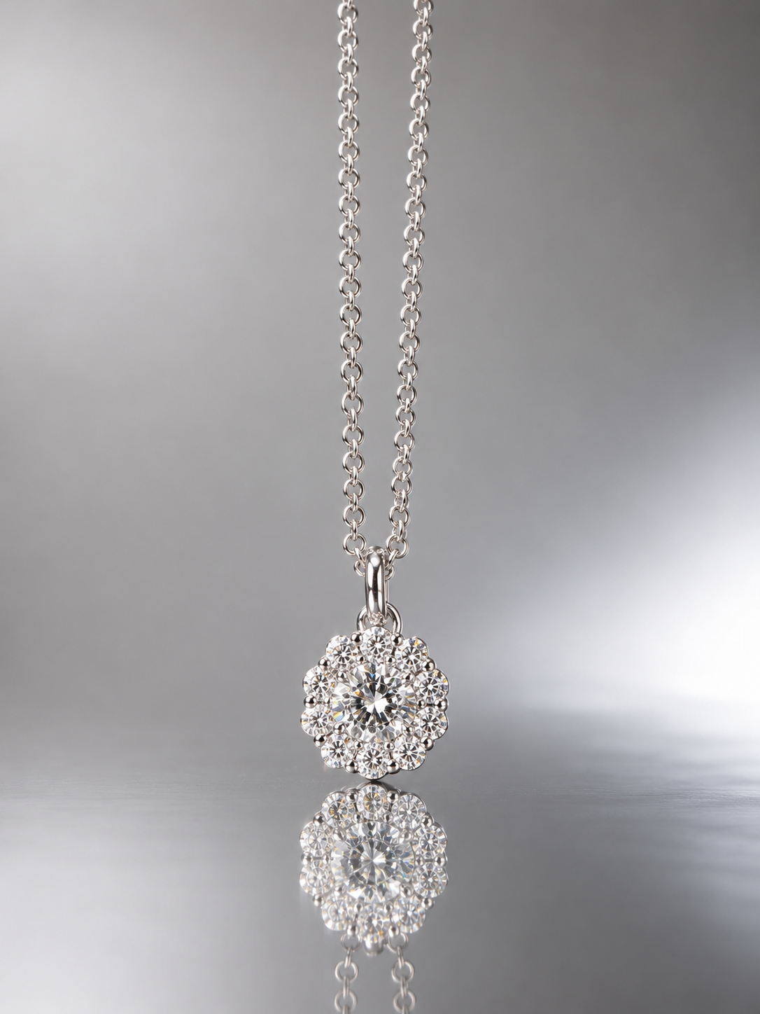 Shapur Halo Diamond Pendant