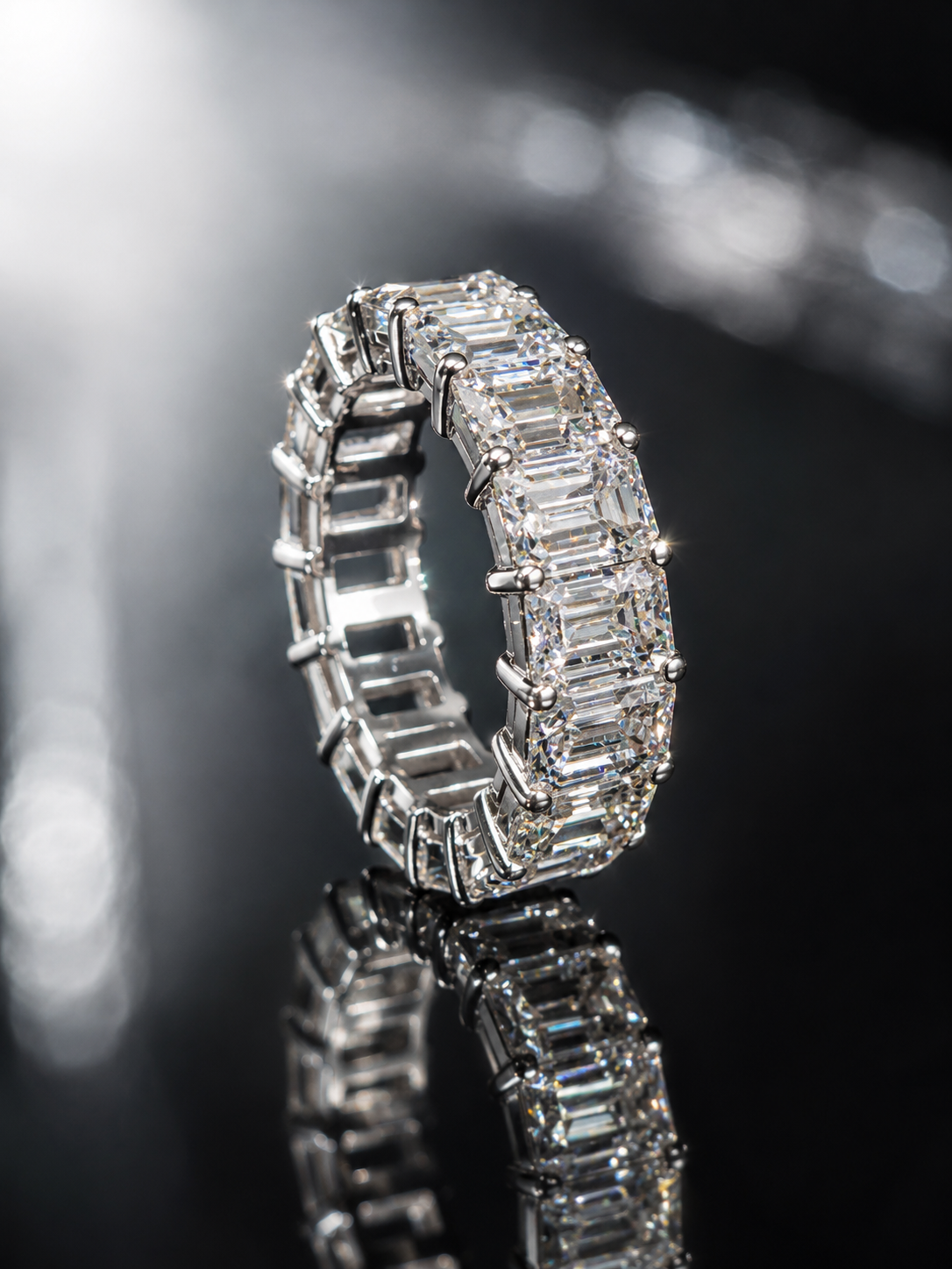 Shapur Scintillating Fine Emerald Cut Diamond Eternity Band