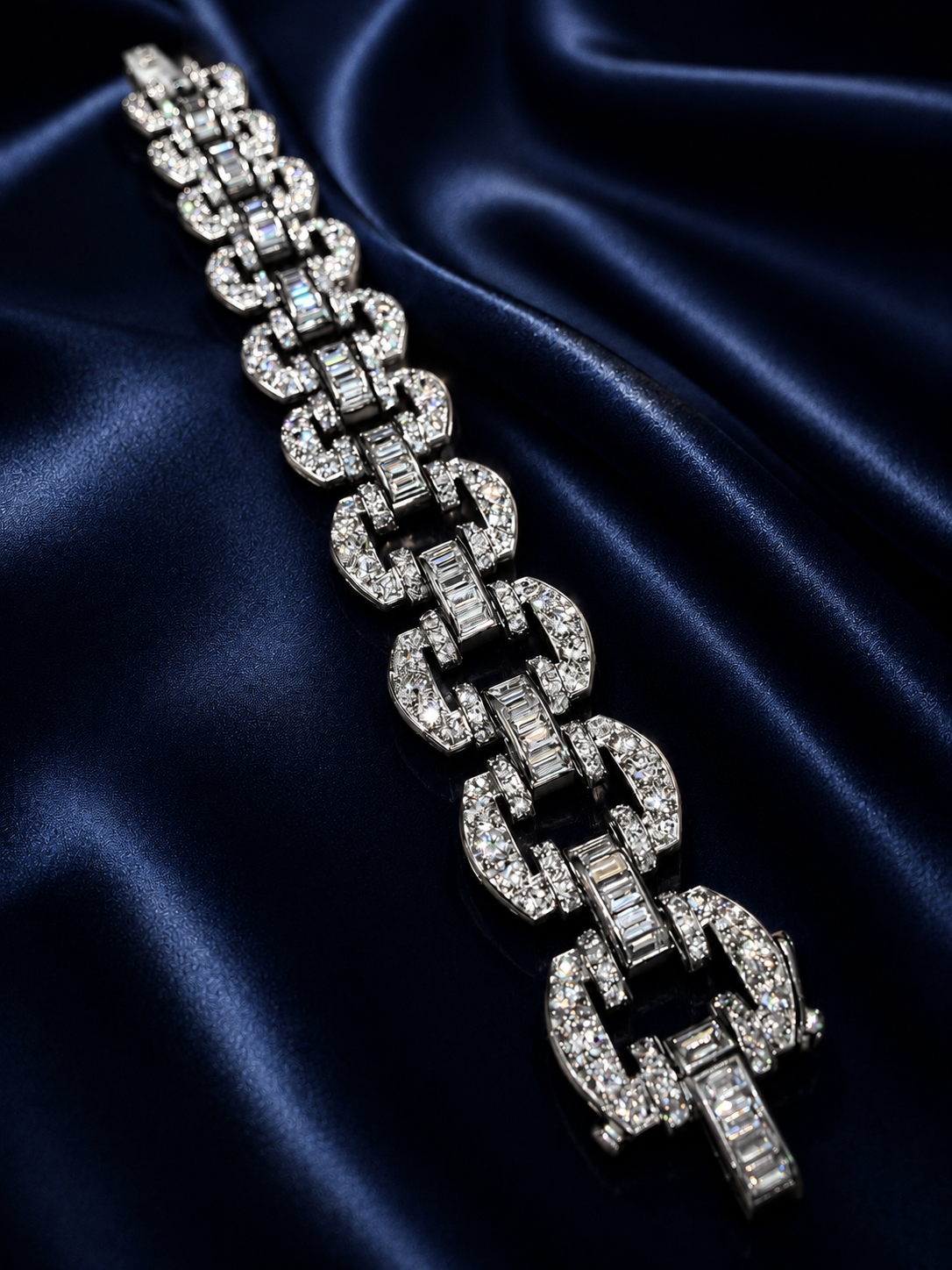 Exceptional Shapur Art Deco Diamond Bracelet