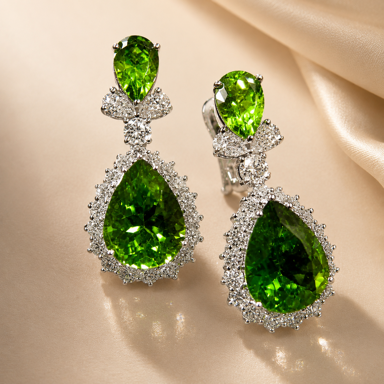 Shapur Mozaffarian Fine Peridot & Diamond Earrings
