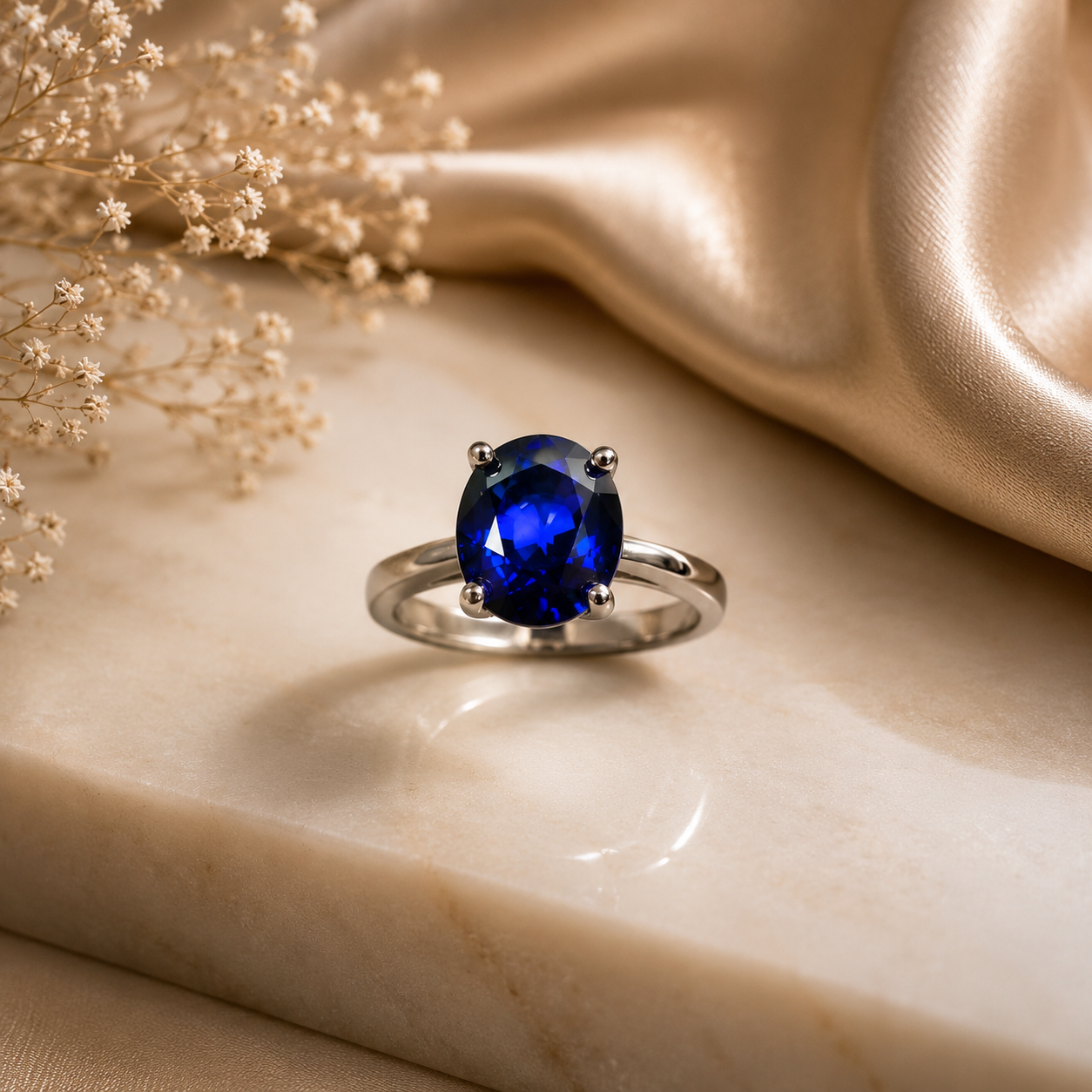 Shapur Mozaffarian Blue Sapphire Engagement Ring
