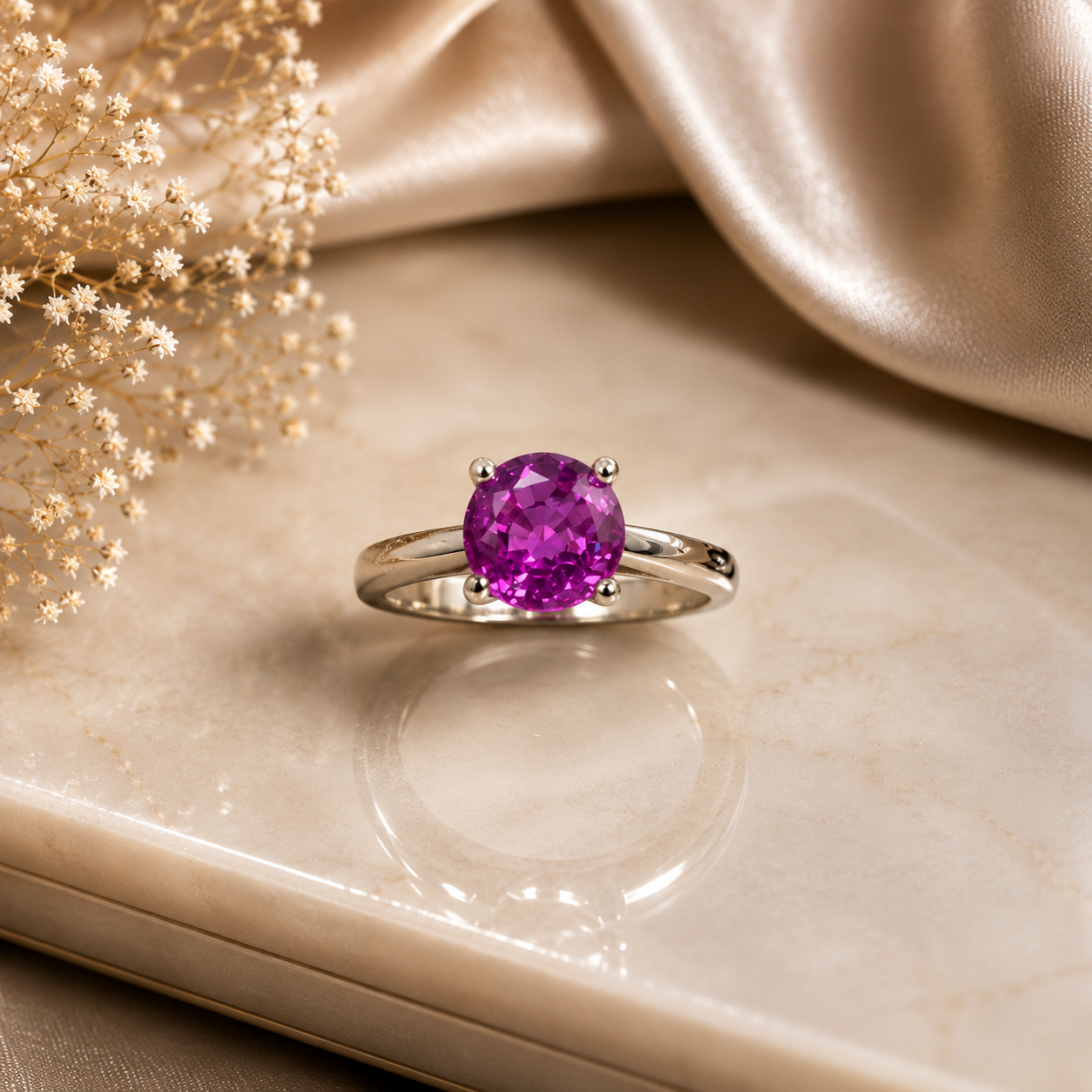 Shapur Mozaffarian Pink Sapphire Engagement Ring