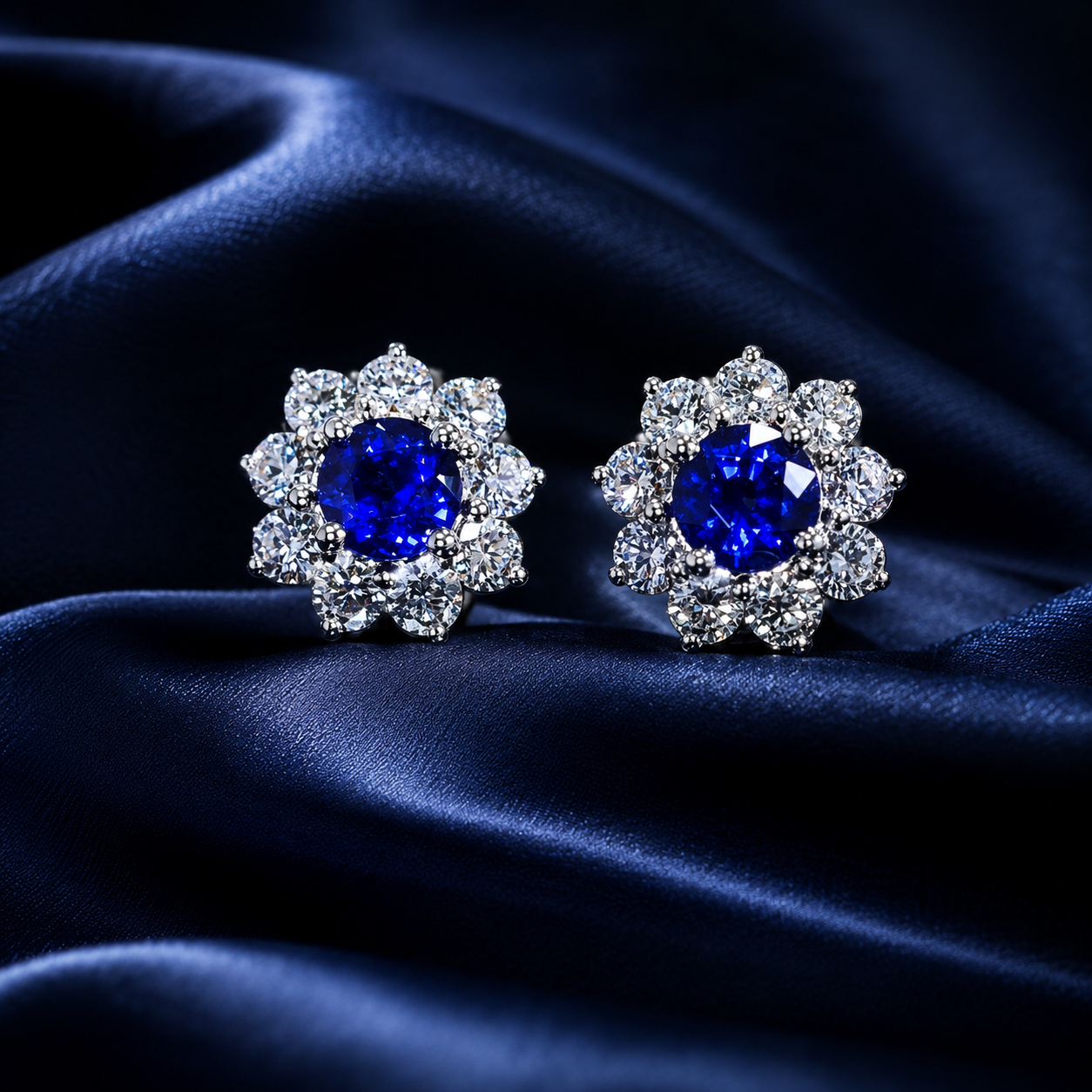 Shapur Mozaffarian Fine Sapphire & Diamond Earrings