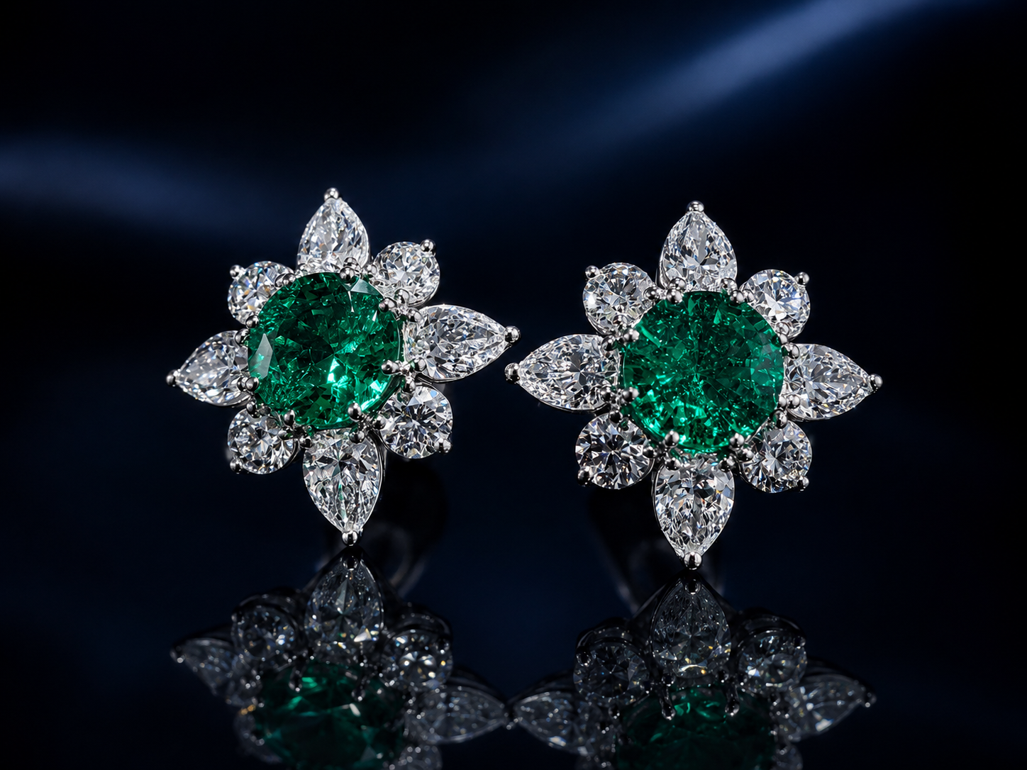 Exceptional Emerald & Diamond Earrings