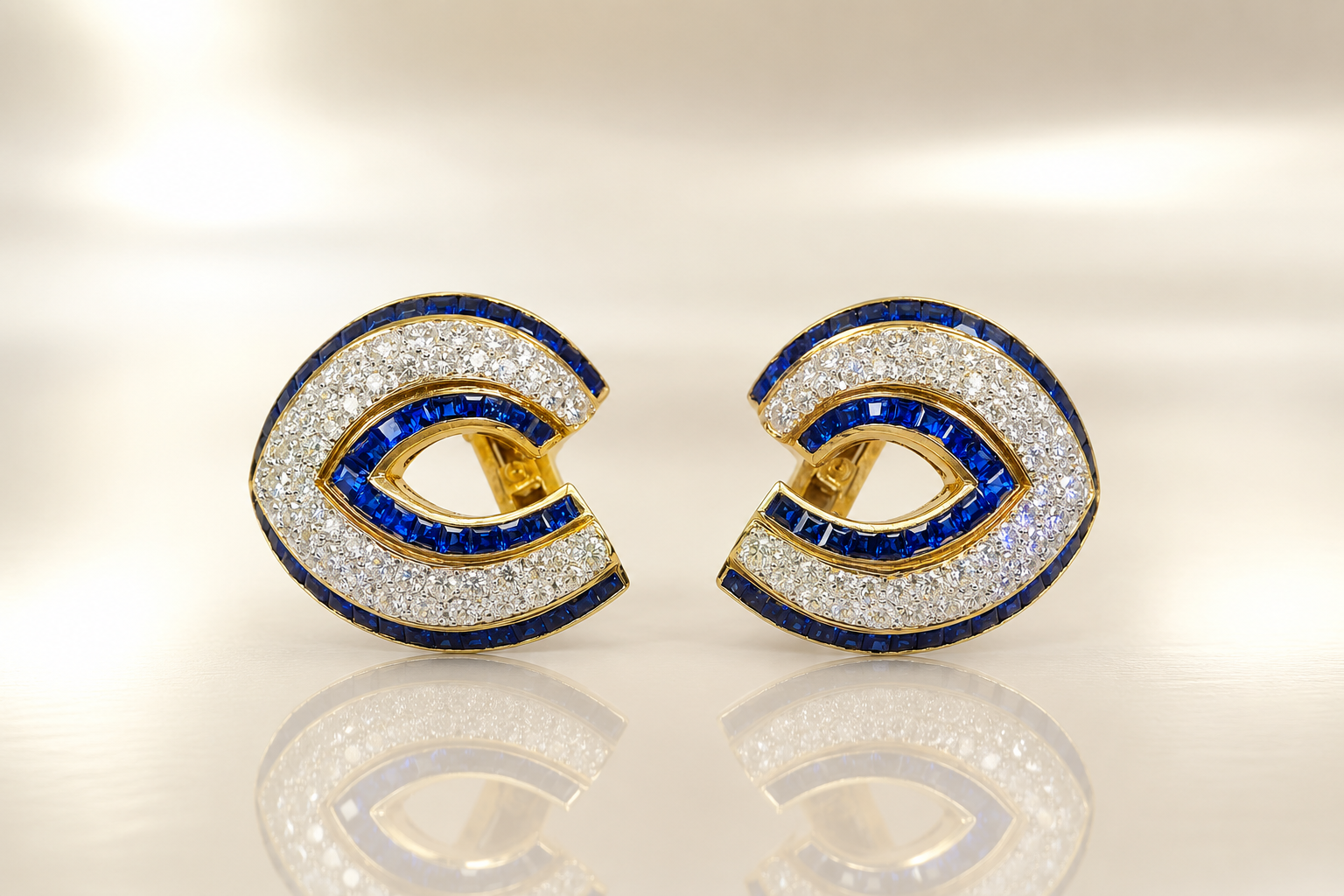 Tiffany & Co Sapphire & Diamond Earrings
