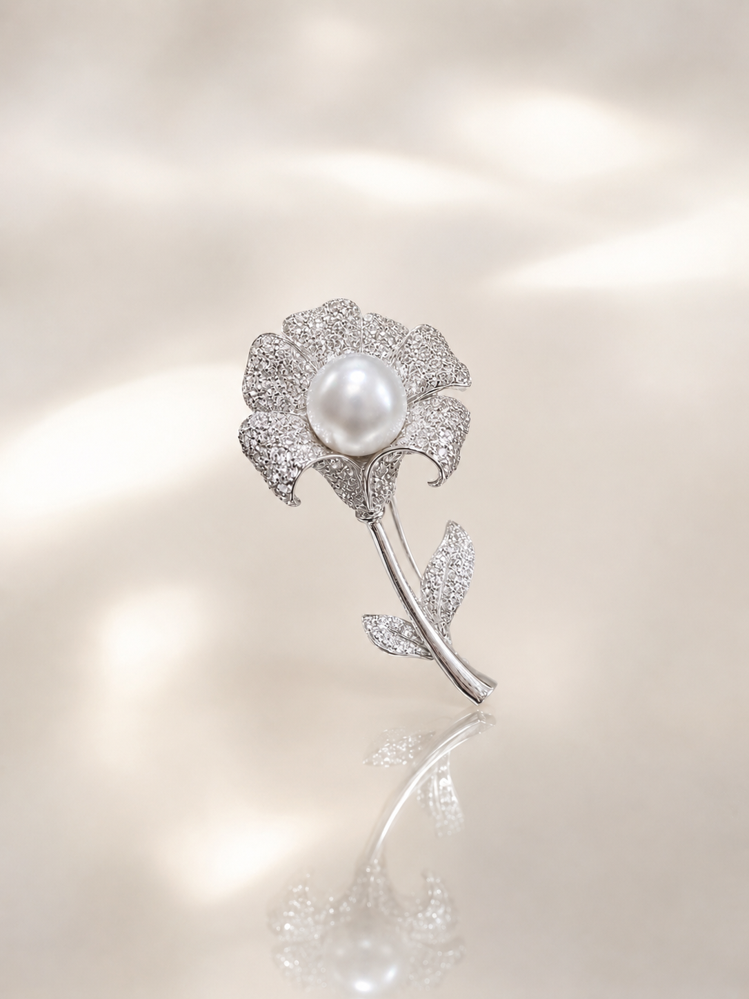South Sea Peark & Diamond Brooch