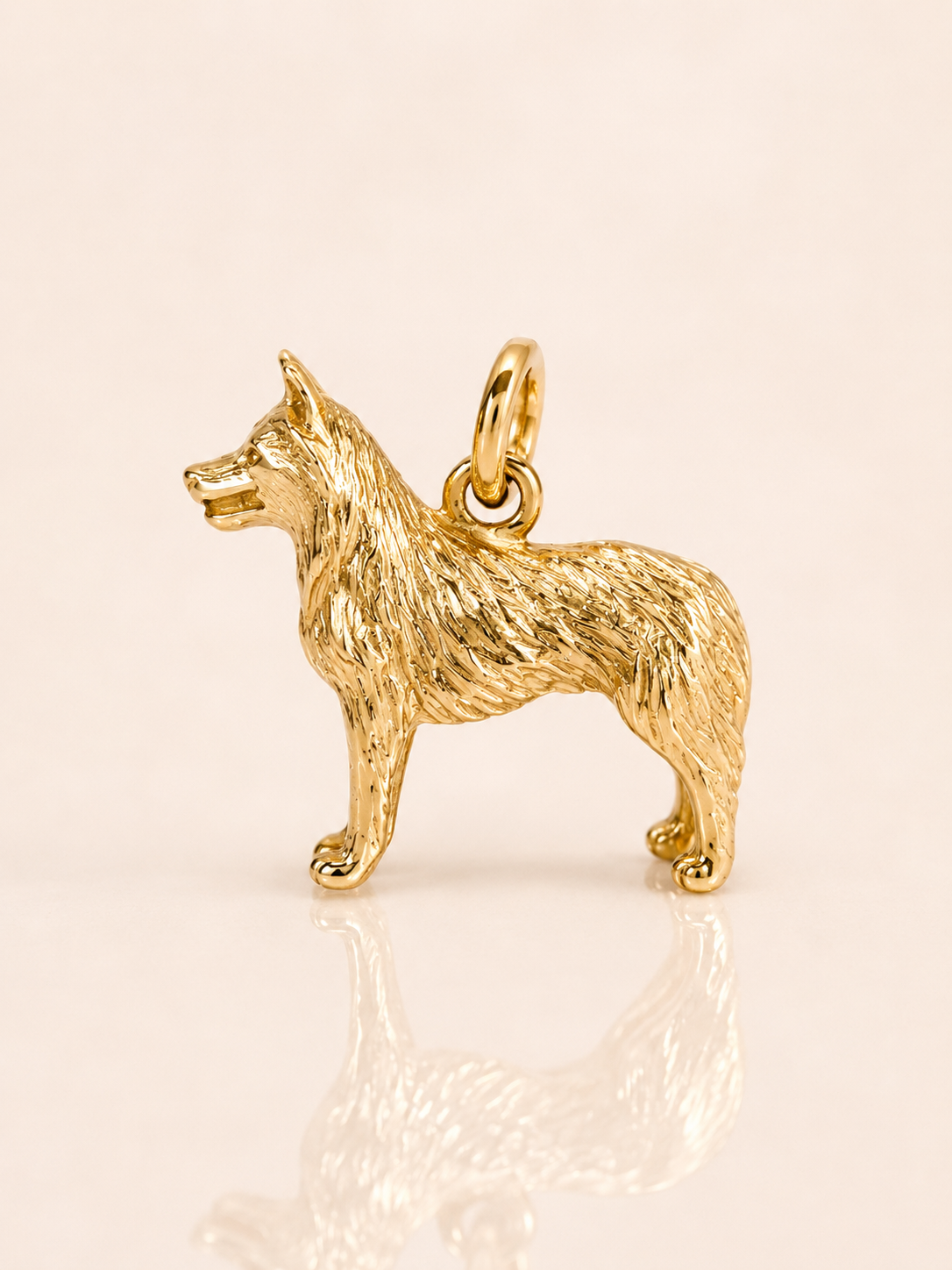 Fine 14K Gold Husky Charm