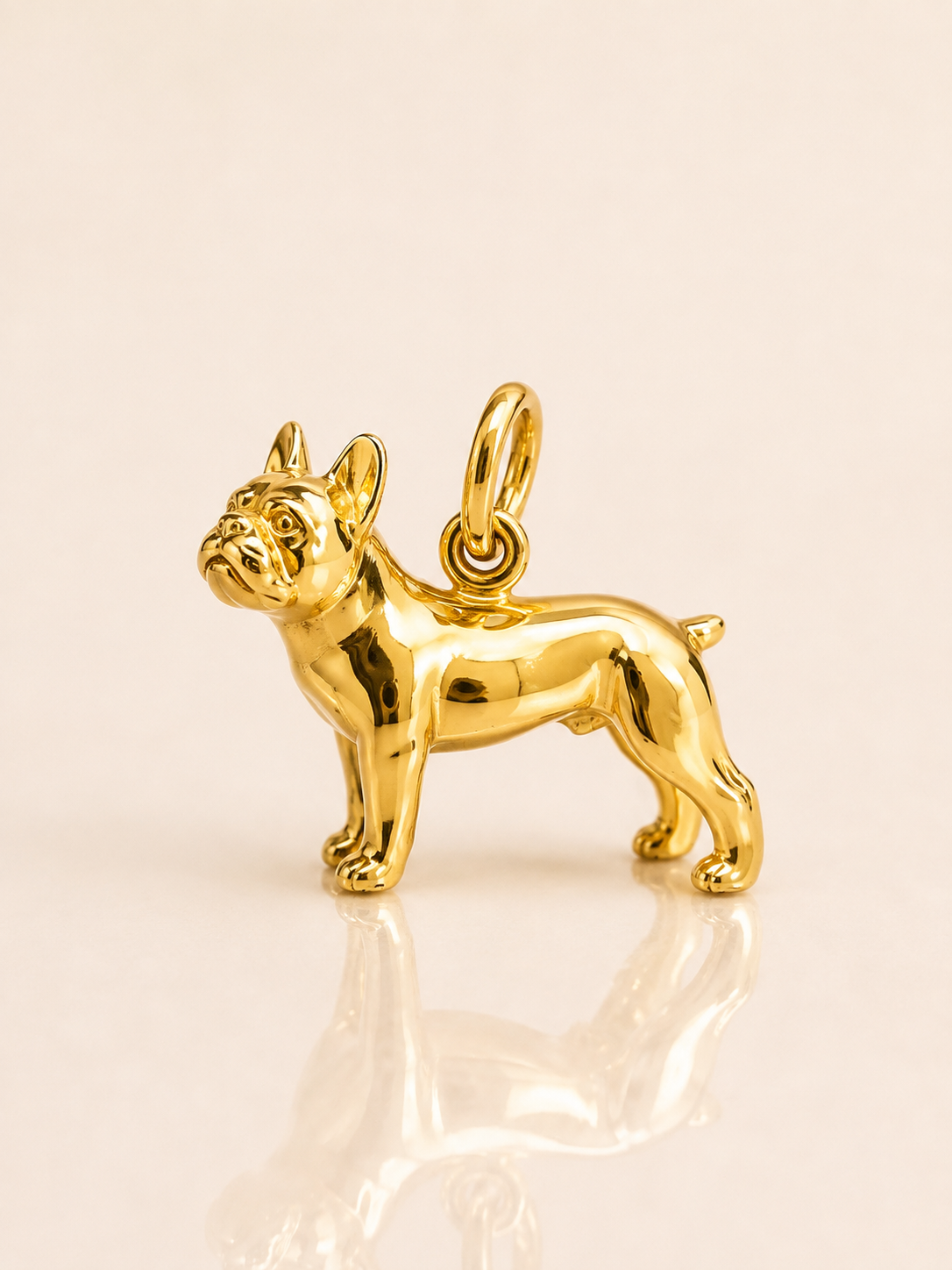 Fine 14K Gold French Bull Dog Charm