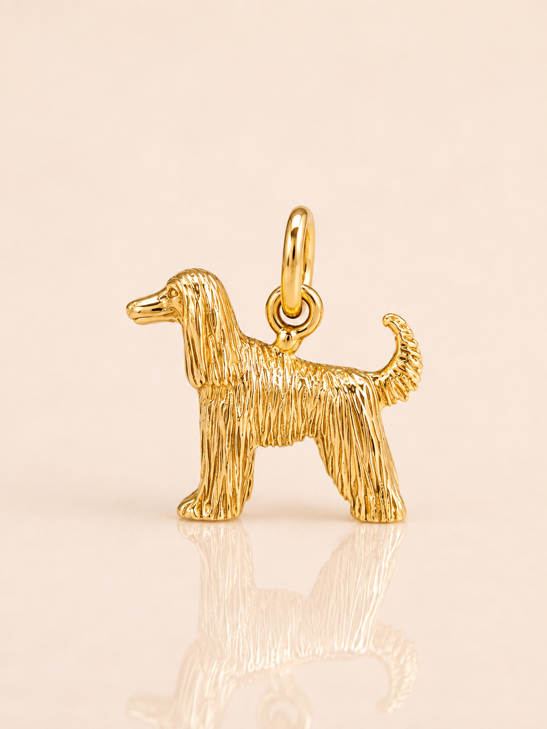 Fine 14K Gold Afghan Dog Charm
