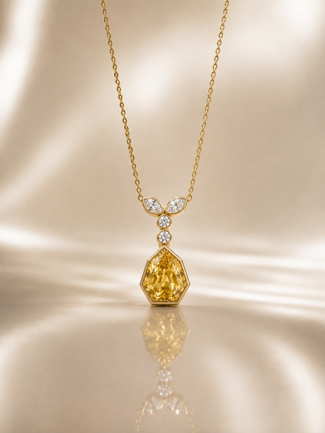 Shapur Golden Sapphire & Diamond Pendant