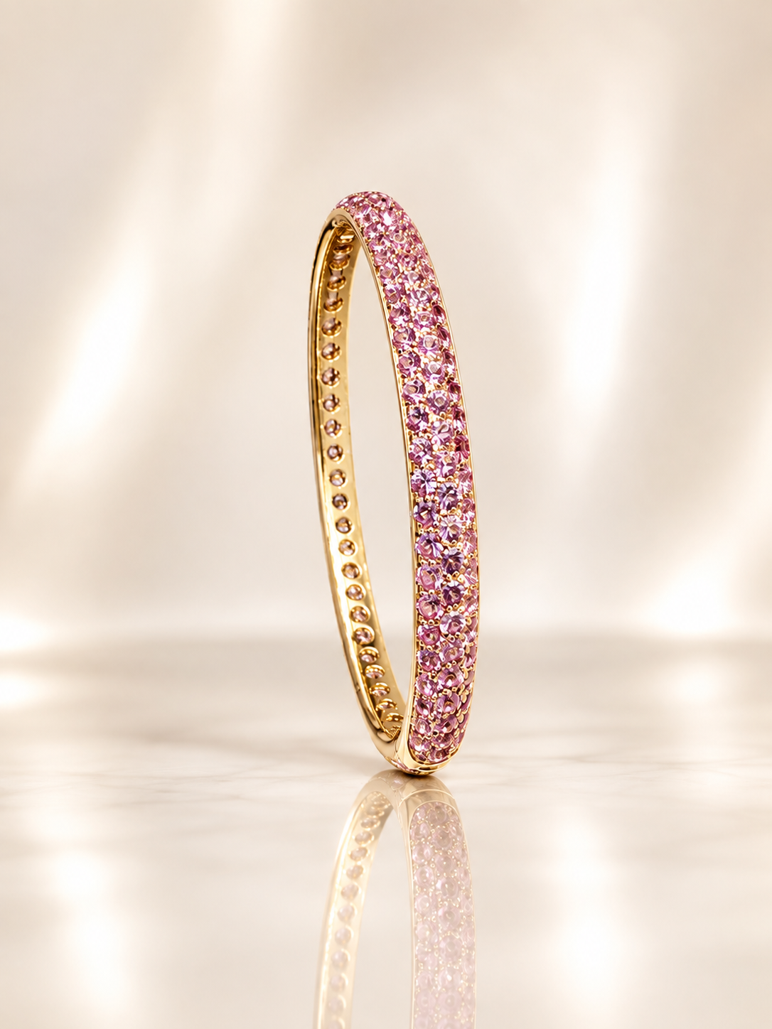 18K Rose Gold Pink Sapphire Bracelet