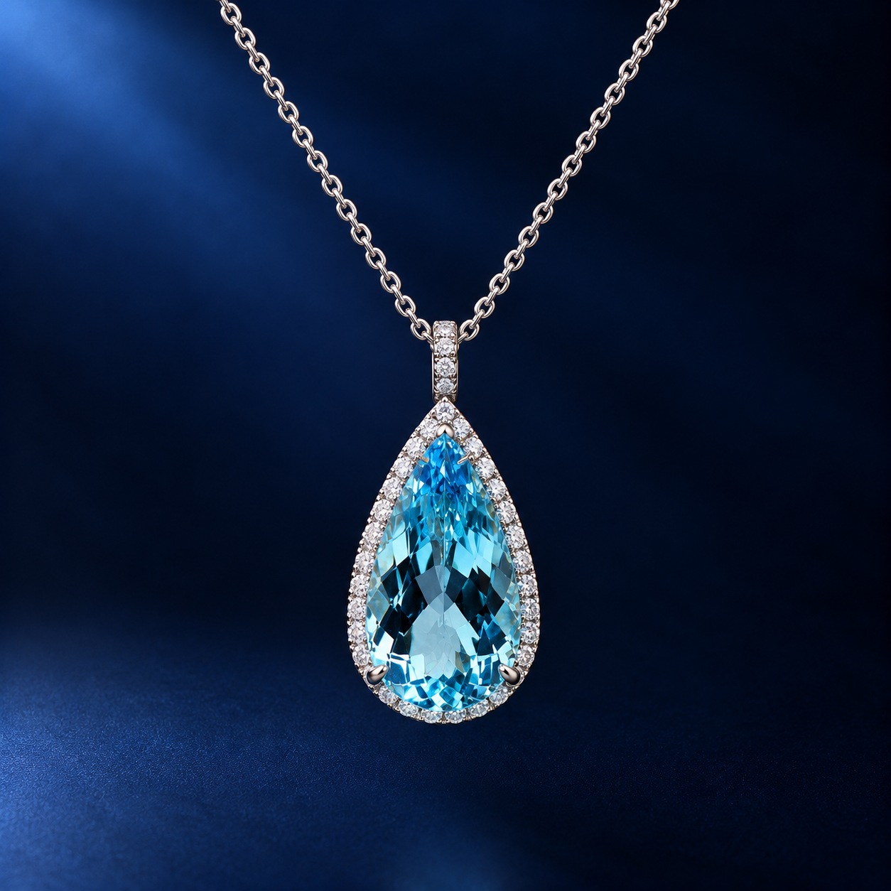 Aquamarine & Diamond Pendant