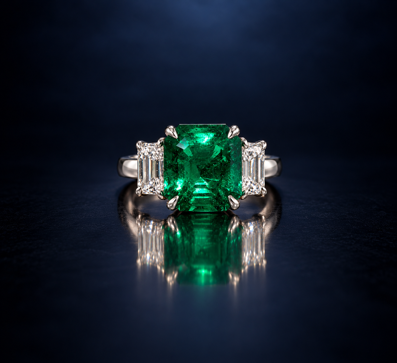 Exceptional Colombian Emerald Ring
